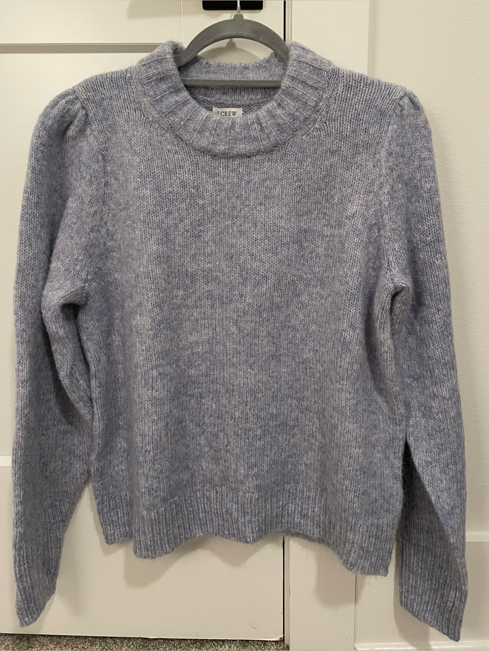 J. Crew Factory Women's Heather Blue Crewneck Sweater